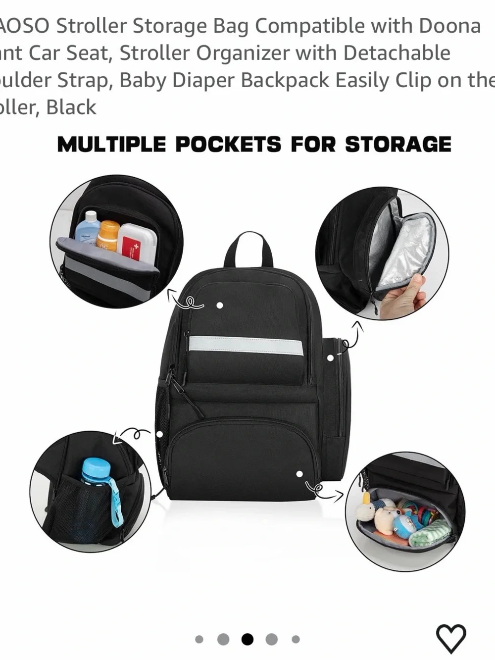 Car seat Stroller Storage diaper bag
